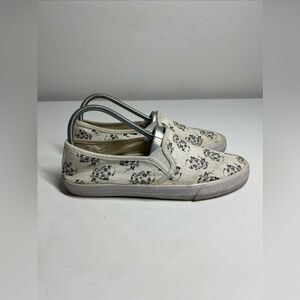 Women' American Eagle Sneakers 7 Casual Flats Canvas Skull Slip On Model #3351